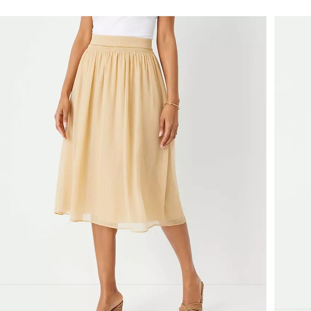Ann Taylor Light Tan A-Line Skirt
